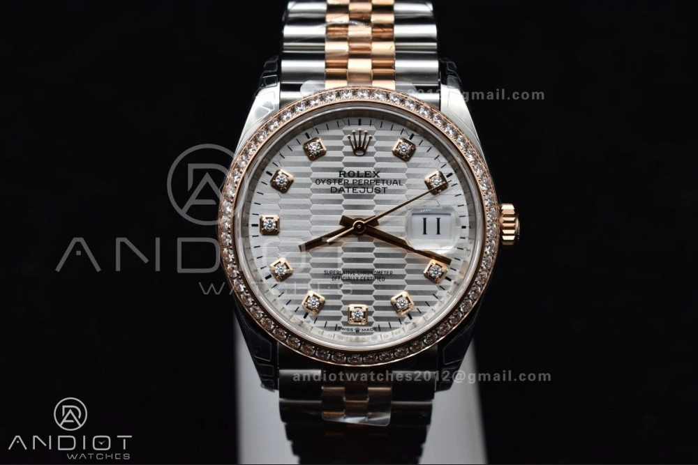 DateJust 36 SS 126281rbr VSF 1:1 Best Edition 904L Steel Silver Textured Dial on Jubilee Bracelet VS Supportive 574