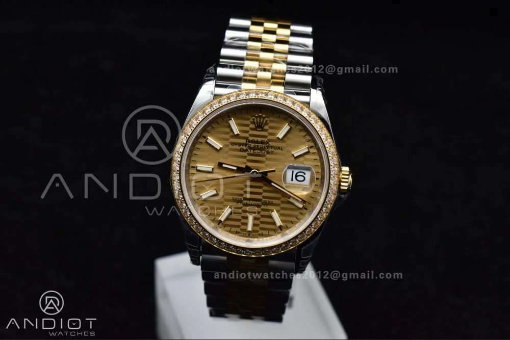 DateJust 36 SS 126283rbr VSF 1:1 Best Edition 904L Steel YG Textured Dial on Jubilee Bracelet VS Packable 575