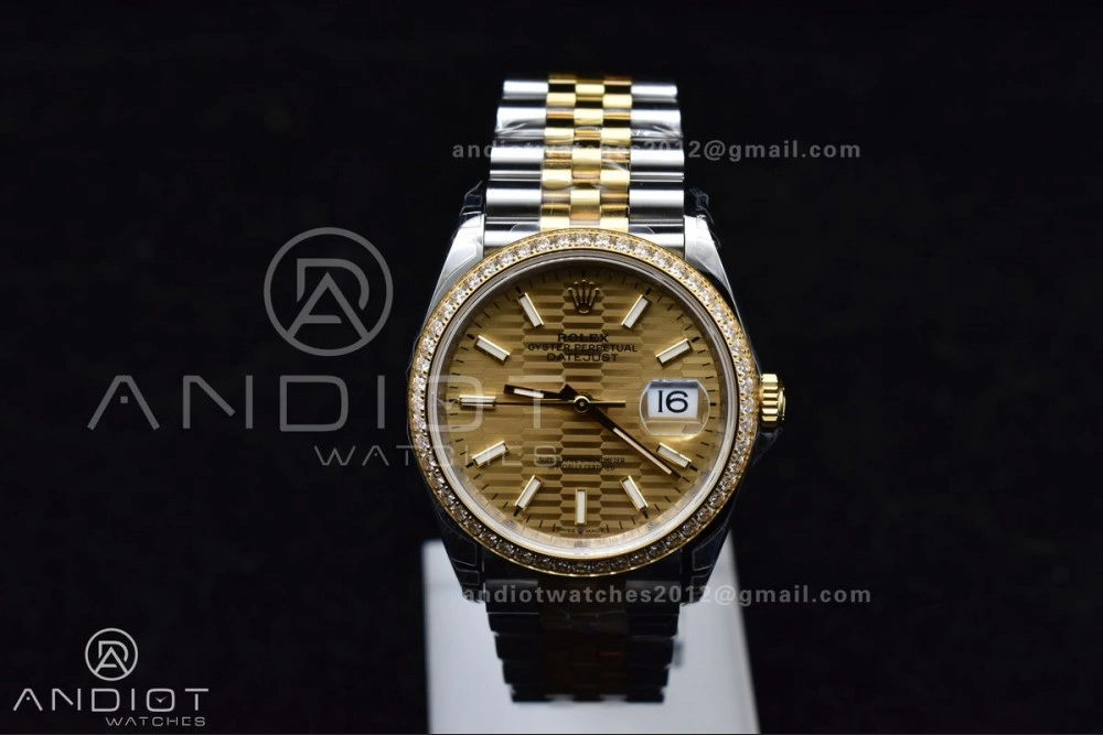 DateJust 36 SS 126283rbr VSF 1:1 Best Edition 904L Steel YG Textured Dial on Jubilee Bracelet VS Packable 575