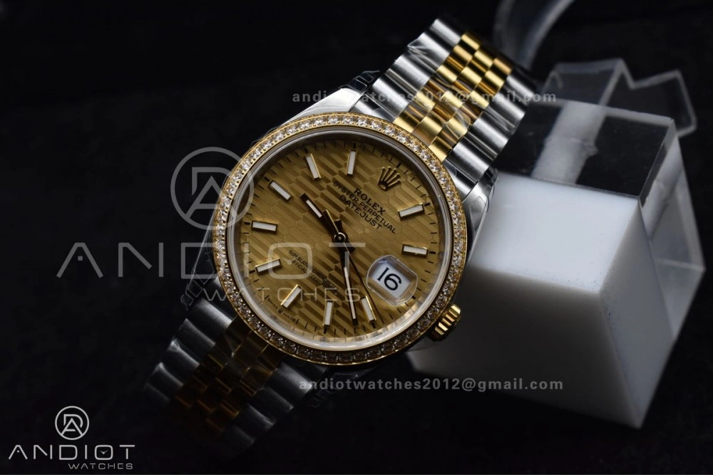 DateJust 36 SS 126283rbr VSF 1:1 Best Edition 904L Steel YG Textured Dial on Jubilee Bracelet VS Packable 575