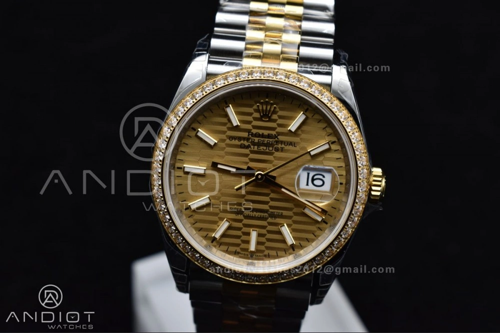 DateJust 36 SS 126283rbr VSF 1:1 Best Edition 904L Steel YG Textured Dial on Jubilee Bracelet VS Packable 575