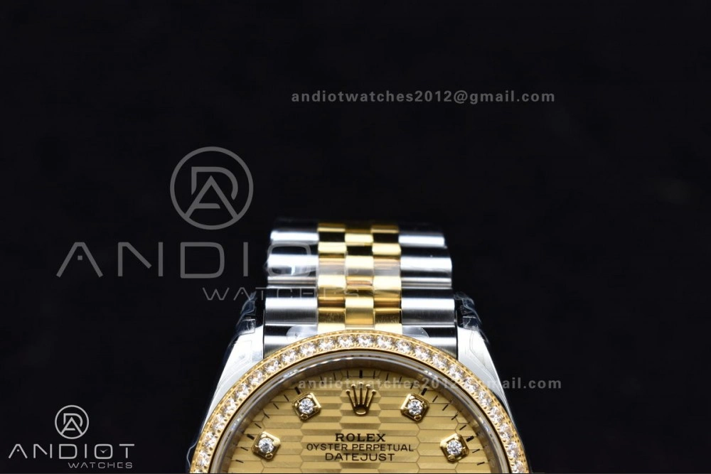 DateJust 36 SS 126283rbr VSF 1:1 Best Edition 904L Steel YG Textured Diamonds Dial on Jubilee Bracelet VS Lightweight 577