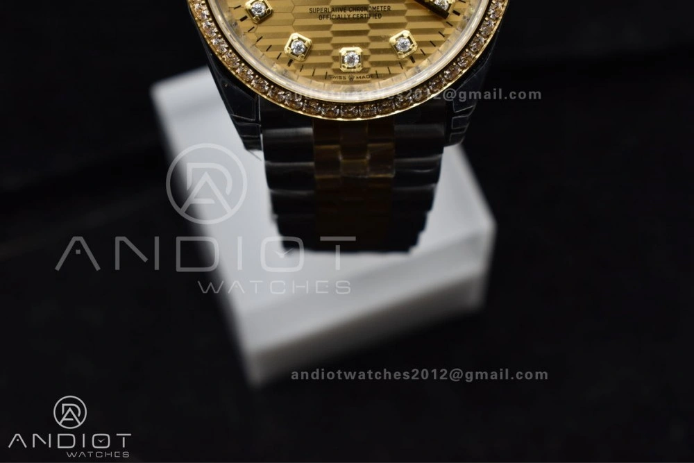 DateJust 36 SS 126283rbr VSF 1:1 Best Edition 904L Steel YG Textured Diamonds Dial on Jubilee Bracelet VS Lightweight 577