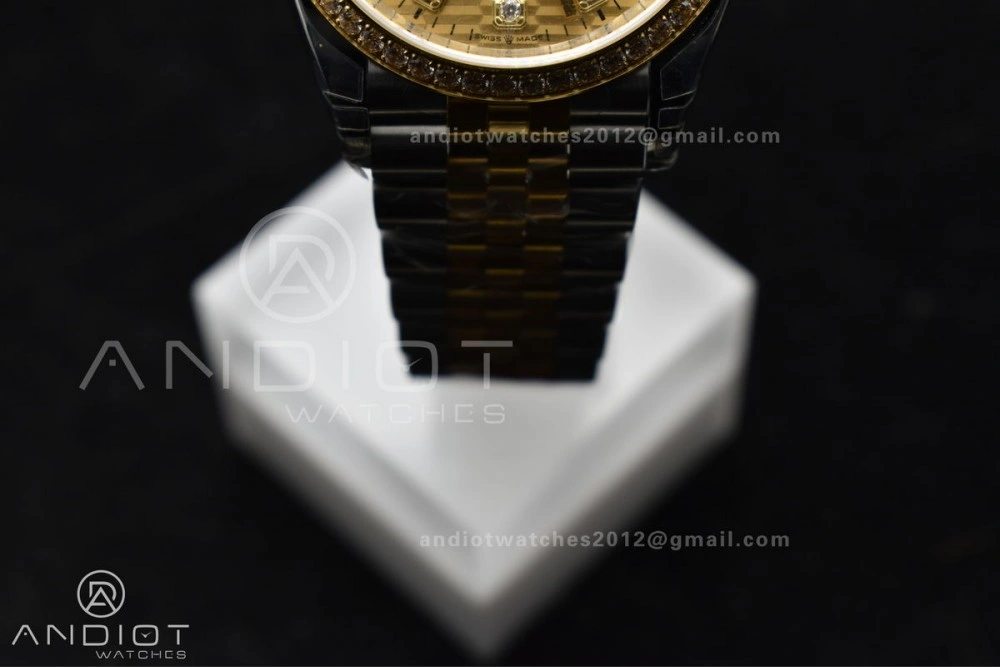 DateJust 36 SS 126283rbr VSF 1:1 Best Edition 904L Steel YG Textured Diamonds Dial on Jubilee Bracelet VS Lightweight 577