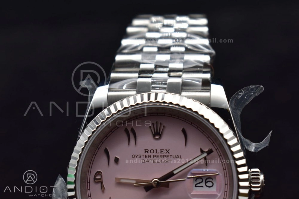 DateJust 36 SS DIWF 1:1 Best Edition 904L Steel Pink Arabic Dial on Jubilee Bracelet SA Colorful 581