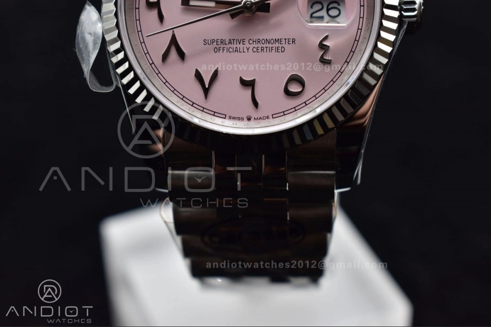 DateJust 36 SS DIWF 1:1 Best Edition 904L Steel Pink Arabic Dial on Jubilee Bracelet SA Colorful 581