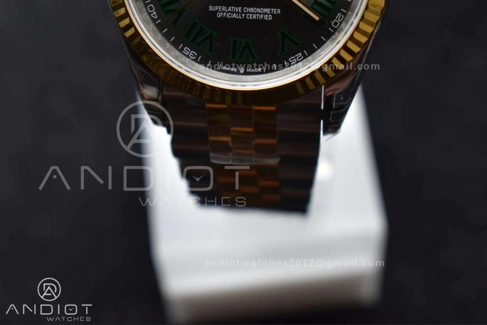 OnTrend DateJust 36 SS RG 126231 VSF 1:1 Best Edition 904L Steel Gray Dial Green Roman Marker on Jubilee Bracelet VS 578