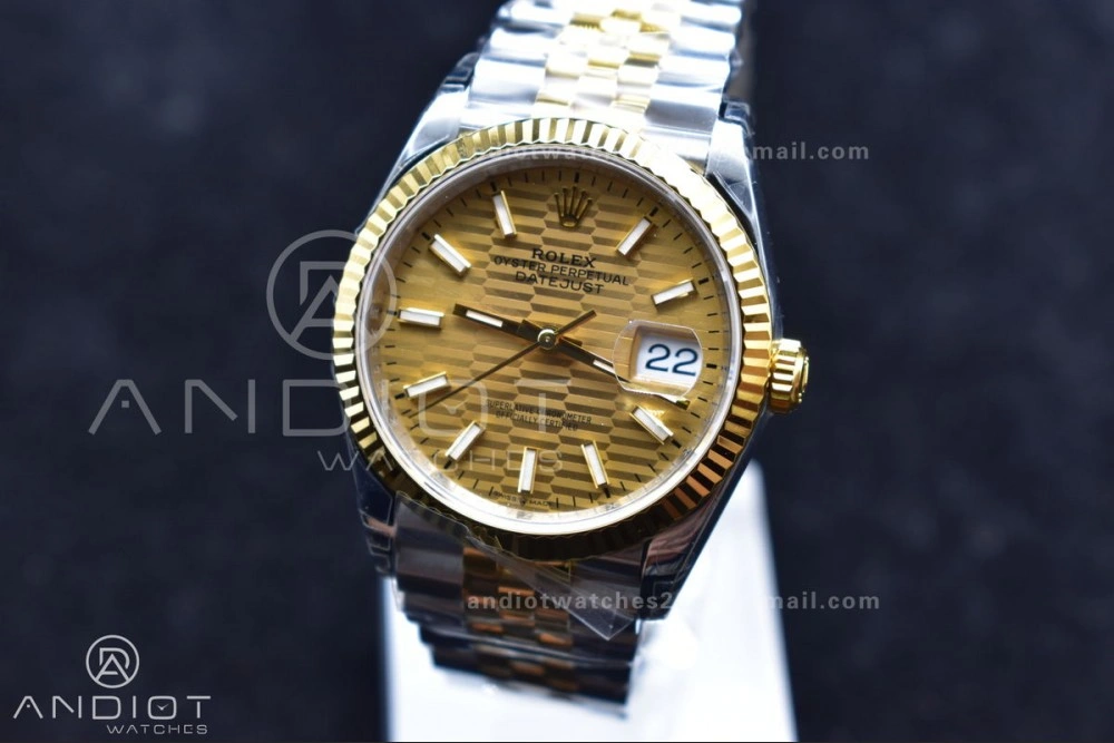 Comfortable DateJust 36 SS YG 126231 VSF 1:1 Best Edition 904L Steel Gold Textured Dial on Jubilee Bracelet VS 592