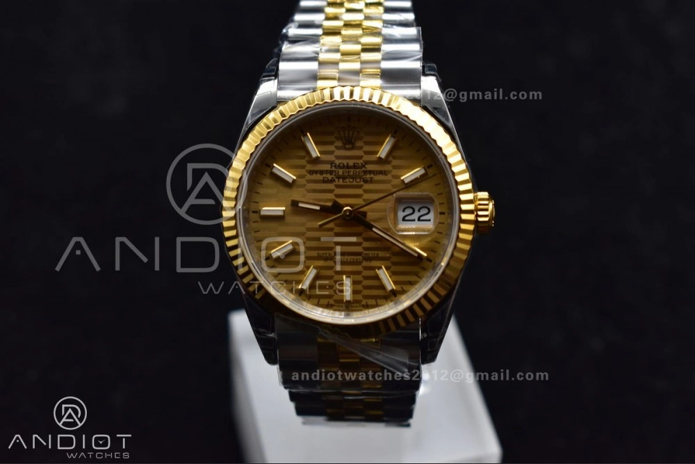 Comfortable DateJust 36 SS YG 126231 VSF 1:1 Best Edition 904L Steel Gold Textured Dial on Jubilee Bracelet VS 592