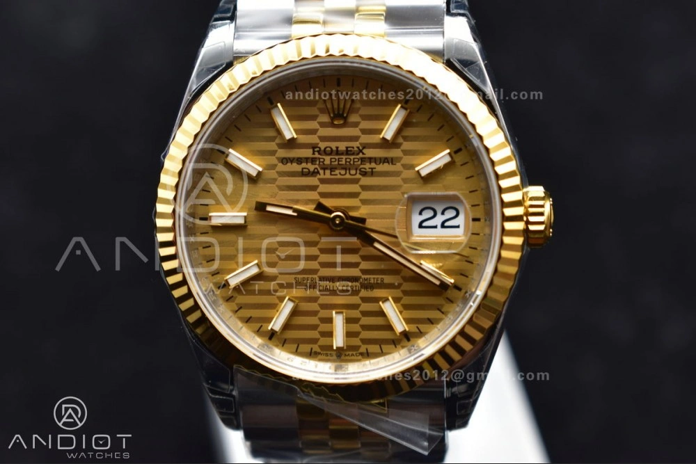 Comfortable DateJust 36 SS YG 126231 VSF 1:1 Best Edition 904L Steel Gold Textured Dial on Jubilee Bracelet VS 592