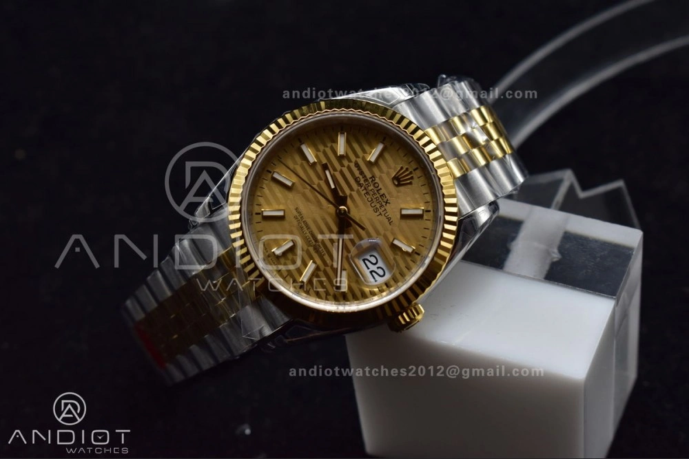 Comfortable DateJust 36 SS YG 126231 VSF 1:1 Best Edition 904L Steel Gold Textured Dial on Jubilee Bracelet VS 592