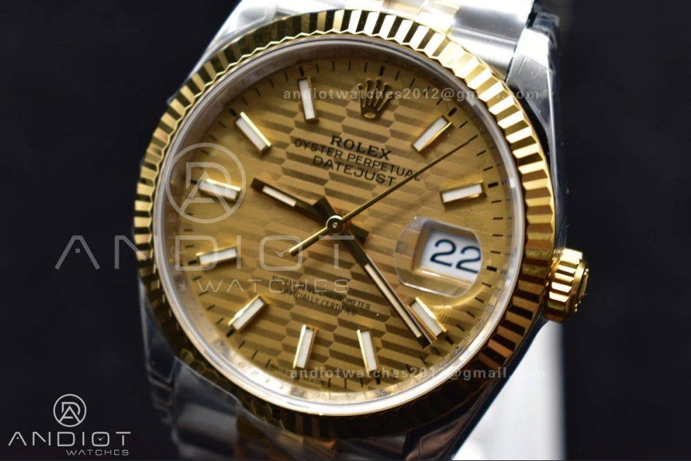 Comfortable DateJust 36 SS YG 126231 VSF 1:1 Best Edition 904L Steel Gold Textured Dial on Jubilee Bracelet VS 592