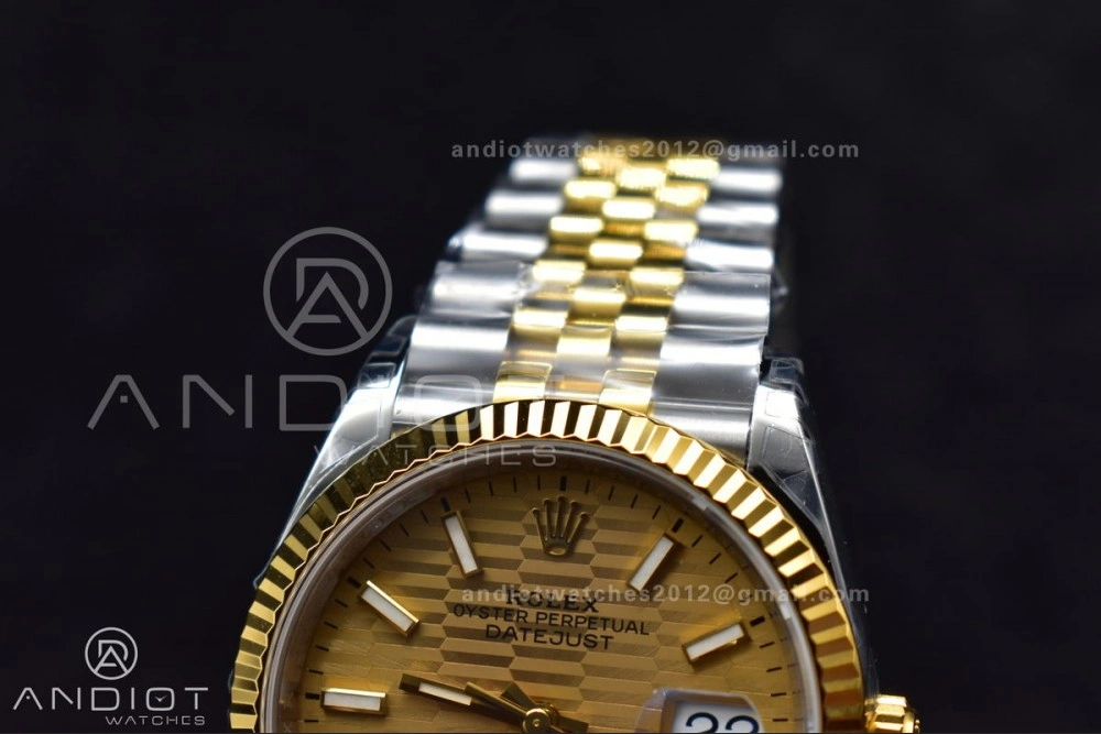 Comfortable DateJust 36 SS YG 126231 VSF 1:1 Best Edition 904L Steel Gold Textured Dial on Jubilee Bracelet VS 592