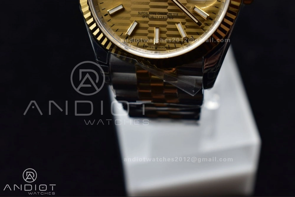 Comfortable DateJust 36 SS YG 126231 VSF 1:1 Best Edition 904L Steel Gold Textured Dial on Jubilee Bracelet VS 592