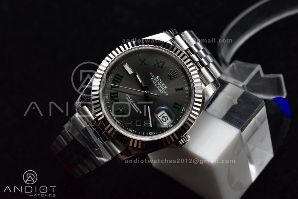 Sporty DateJust 41 126330 904L SS VSF 1:1 Best Edition Gray Dial Green Roman on Jubilee Bracelet VS 585