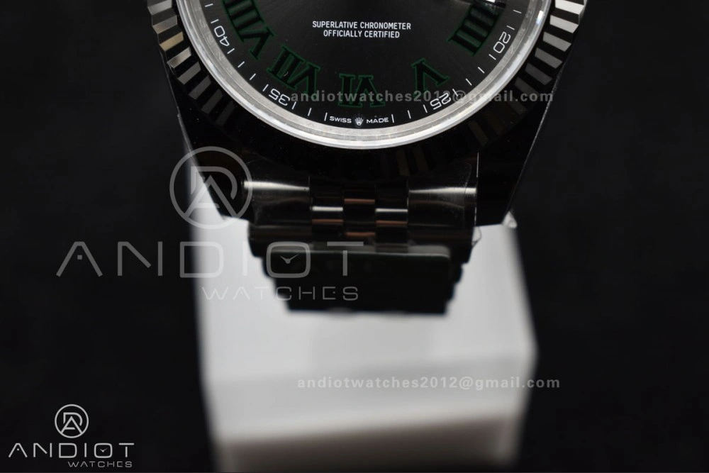 DateJust 41 126330 Wimbledon 904L SS ARF 1:1 Best Edition Gray Dial Green Roman On Jubilee Bracelet Vr Vibrant 589