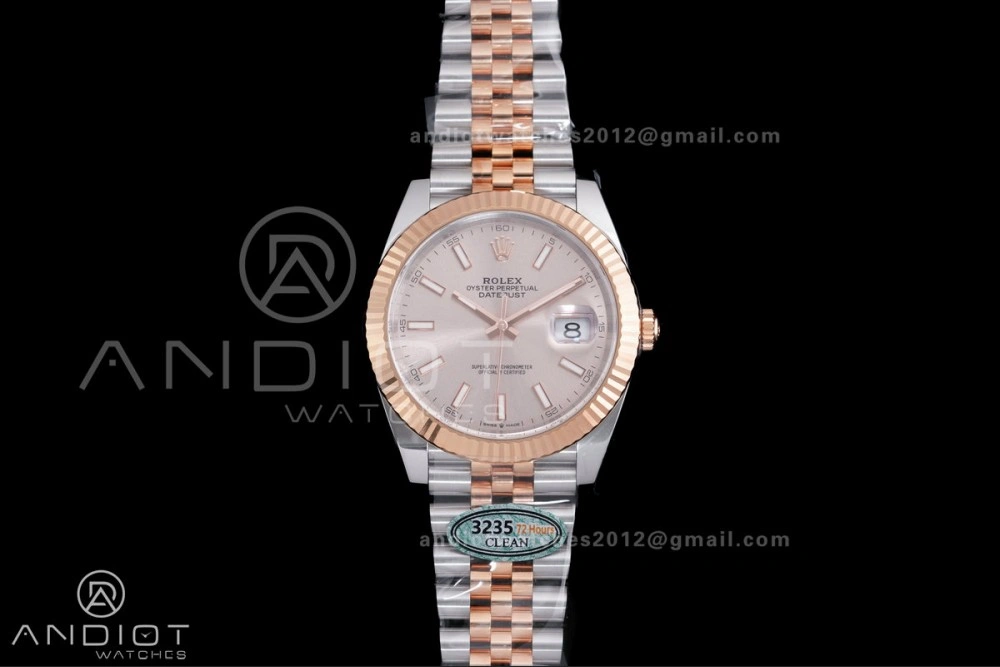 ZeroBulk DateJust 41 126331 Clean 1:1 Best Edition 904L Steel Champagne Dial on SS RG Jubilee Bracelet SH 595