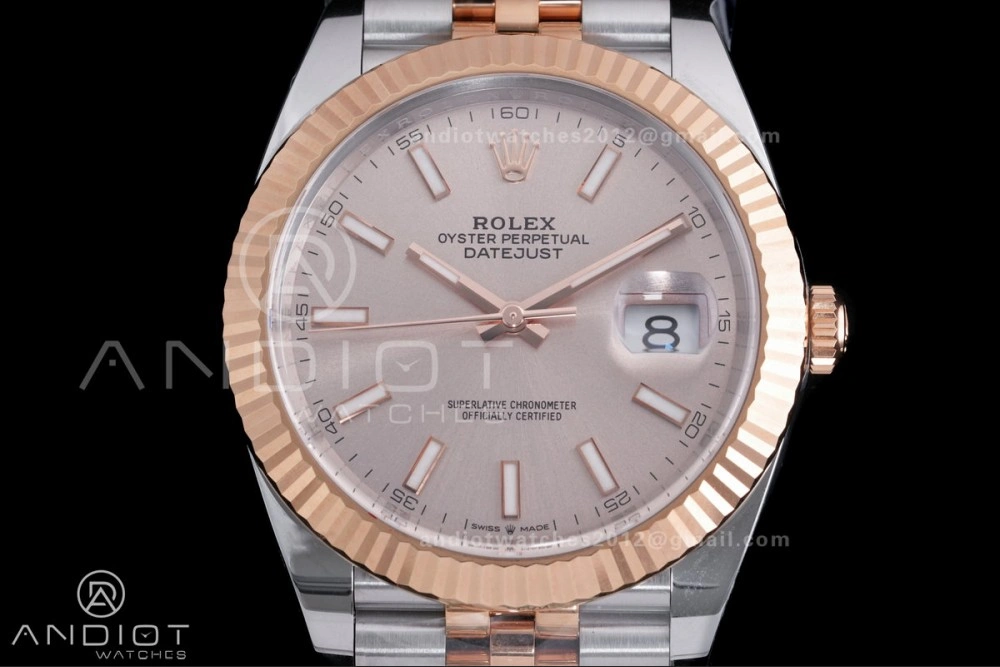 ZeroBulk DateJust 41 126331 Clean 1:1 Best Edition 904L Steel Champagne Dial on SS RG Jubilee Bracelet SH 595