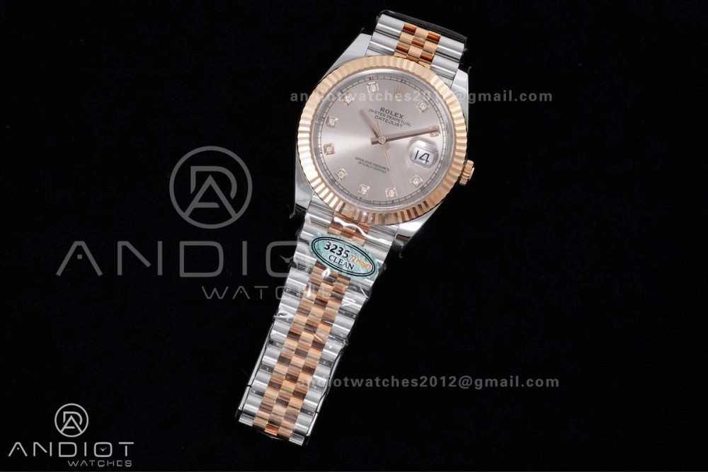 DateJust 41 126331 Clean 1:1 Best Edition 904L Steel RG Diamonds Dial on SS RG Jubilee Bracelet SH HighPerformance 591