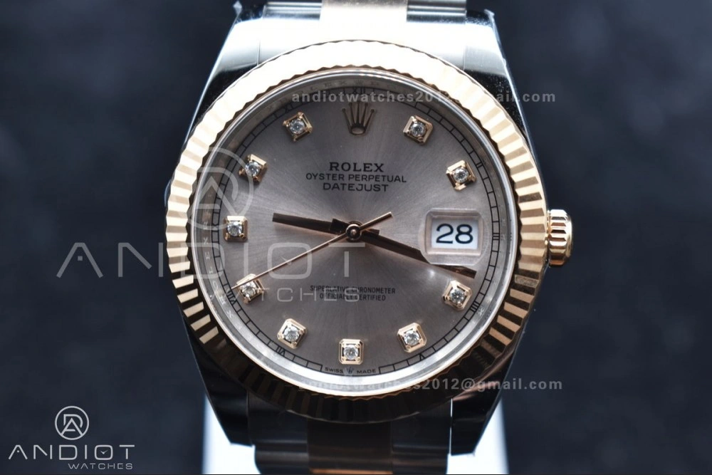 GoodFit DateJust 41 126331 Clean 1:1 Best Edition 904L Steel RG Diamonds Dial on SS RG Jubilee Bracelet VR 601
