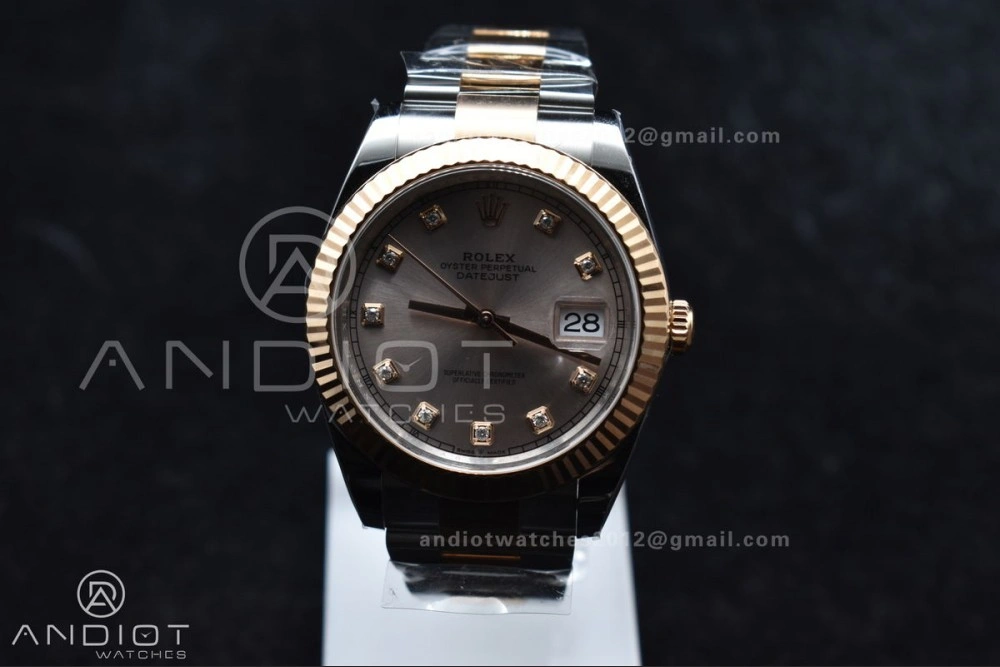 GoodFit DateJust 41 126331 Clean 1:1 Best Edition 904L Steel RG Diamonds Dial on SS RG Jubilee Bracelet VR 601
