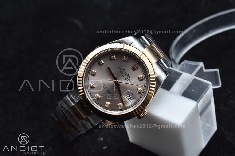 GoodFit DateJust 41 126331 Clean 1:1 Best Edition 904L Steel RG Diamonds Dial on SS RG Jubilee Bracelet VR 601