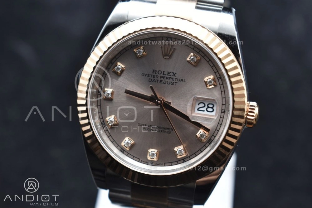 GoodFit DateJust 41 126331 Clean 1:1 Best Edition 904L Steel RG Diamonds Dial on SS RG Jubilee Bracelet VR 601