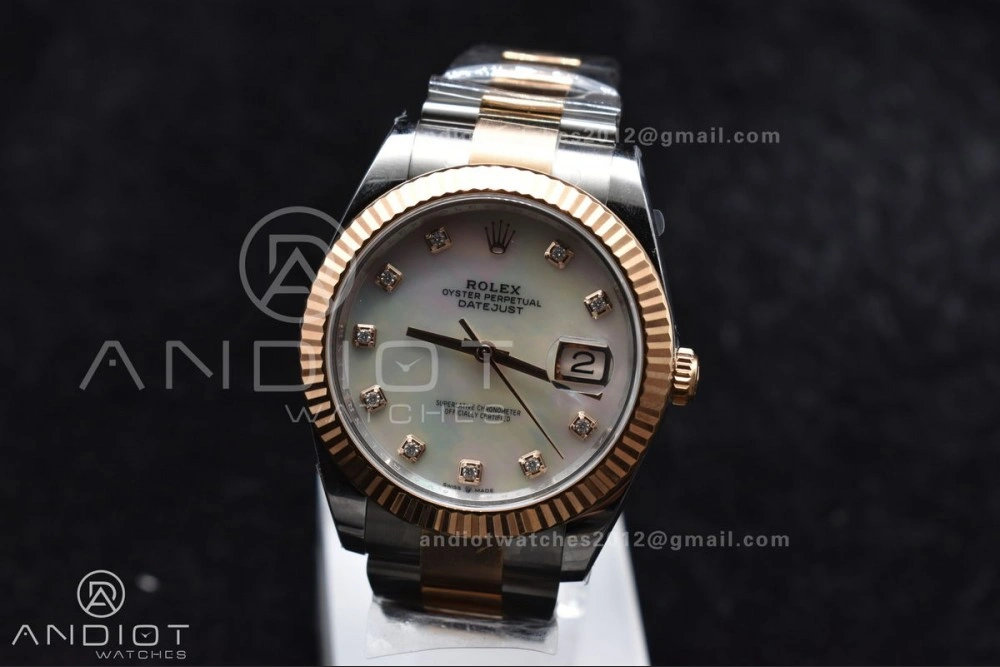 DateJust 41 126331 Clean 1:1 Best Edition 904L Steel White MOP Diamonds Dial RG on Jubilee Bracelet VR EasyMatch 610