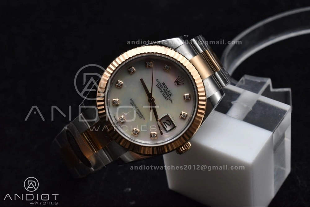 DateJust 41 126331 Clean 1:1 Best Edition 904L Steel White MOP Diamonds Dial RG on Jubilee Bracelet VR EasyMatch 610