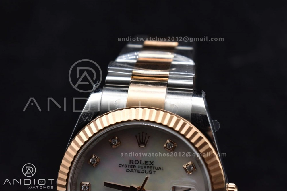 DateJust 41 126331 Clean 1:1 Best Edition 904L Steel White MOP Diamonds Dial RG on Jubilee Bracelet VR EasyMatch 610