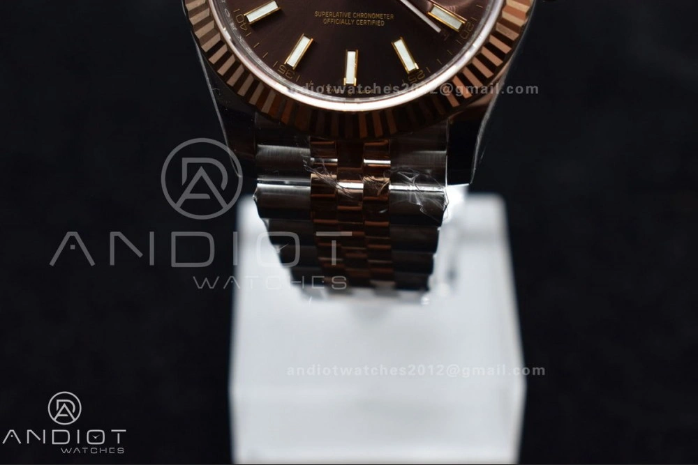 DateJust 41 126331 VSF 1:1 Best Edition 904L Steel Brown Dial on SS RG Jubilee Bracelet VS ZipUp 411