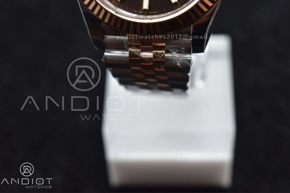 DateJust 41 126331 VSF 1:1 Best Edition 904L Steel Brown Dial on SS RG Jubilee Bracelet VS ZipUp 411