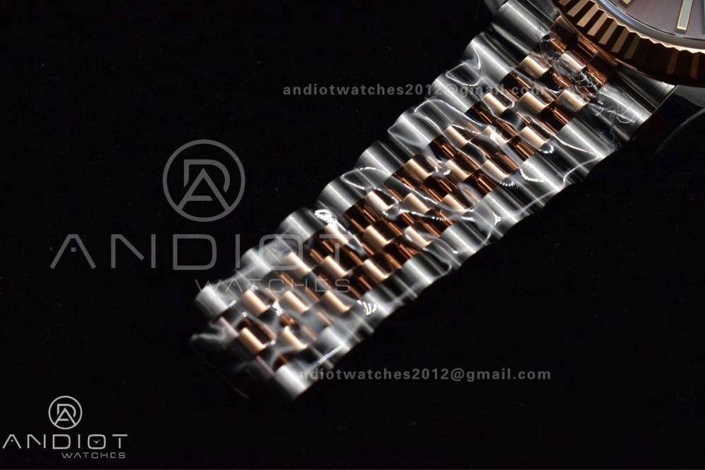 DateJust 41 126331 VSF 1:1 Best Edition 904L Steel Brown Dial on SS RG Jubilee Bracelet VS ZipUp 411