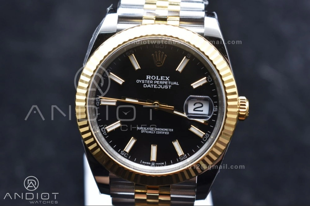 DateJust 41 126333 Clean 1:1 Best Edition 904L Steel Black Stick Dial on SS YG Jubilee Bracelet VR Sustainable 602