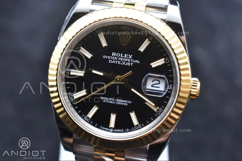DateJust 41 126333 Clean 1:1 Best Edition 904L Steel Black Stick Dial on SS YG Jubilee Bracelet VR Sustainable 602