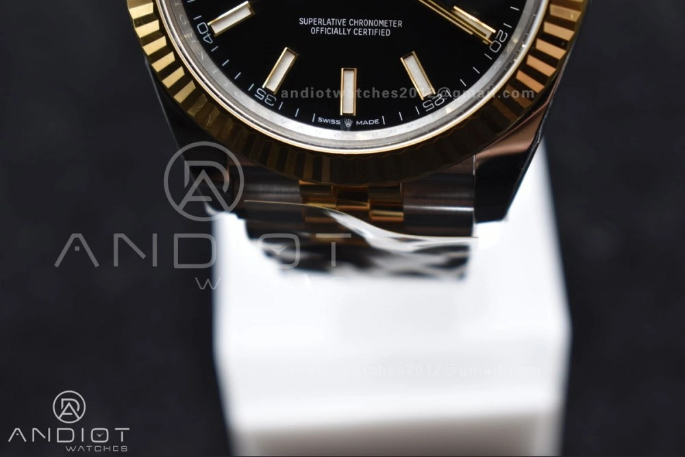 DateJust 41 126333 Clean 1:1 Best Edition 904L Steel Black Stick Dial on SS YG Jubilee Bracelet VR Sustainable 602
