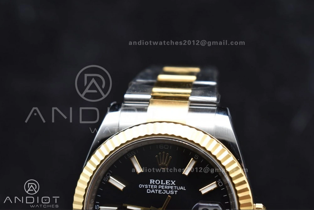 Compact DateJust 41 126333 Clean 1:1 Best Edition 904L Steel Black Stick Dial on SS YG Oyster Bracelet VR 605