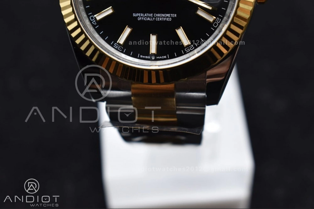 Compact DateJust 41 126333 Clean 1:1 Best Edition 904L Steel Black Stick Dial on SS YG Oyster Bracelet VR 605
