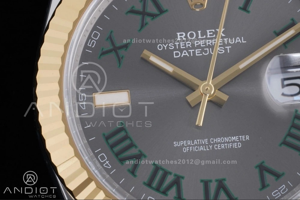 DateJust 41 126333 Clean 1:1 Best Edition 904L Steel Gray Dial Green Roman Marker on SS YG Jubilee Bracelet SH3235 (72 Hours Power Reserve) AllSeason 603