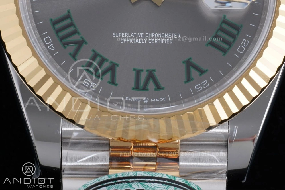DateJust 41 126333 Clean 1:1 Best Edition 904L Steel Gray Dial Green Roman Marker on SS YG Jubilee Bracelet SH3235 (72 Hours Power Reserve) AllSeason 603