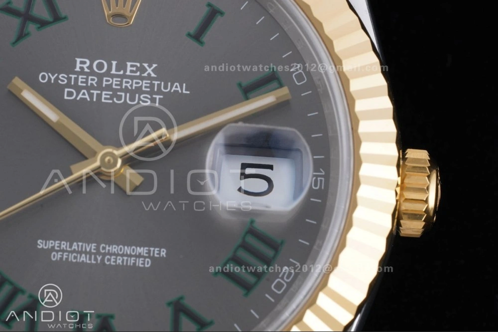 DateJust 41 126333 Clean 1:1 Best Edition 904L Steel Gray Dial Green Roman Marker on SS YG Jubilee Bracelet SH3235 (72 Hours Power Reserve) AllSeason 603