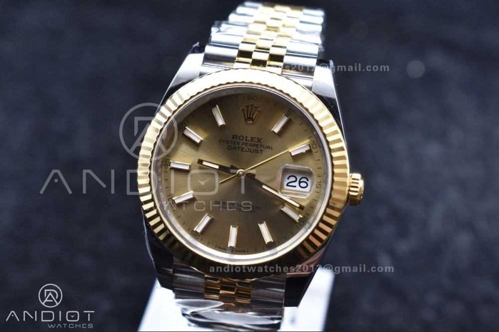 Neat DateJust 41 126333 Clean 1:1 Best Edition 904L Steel YG Stick Dial on SS YG Jubilee Bracelet VR 607