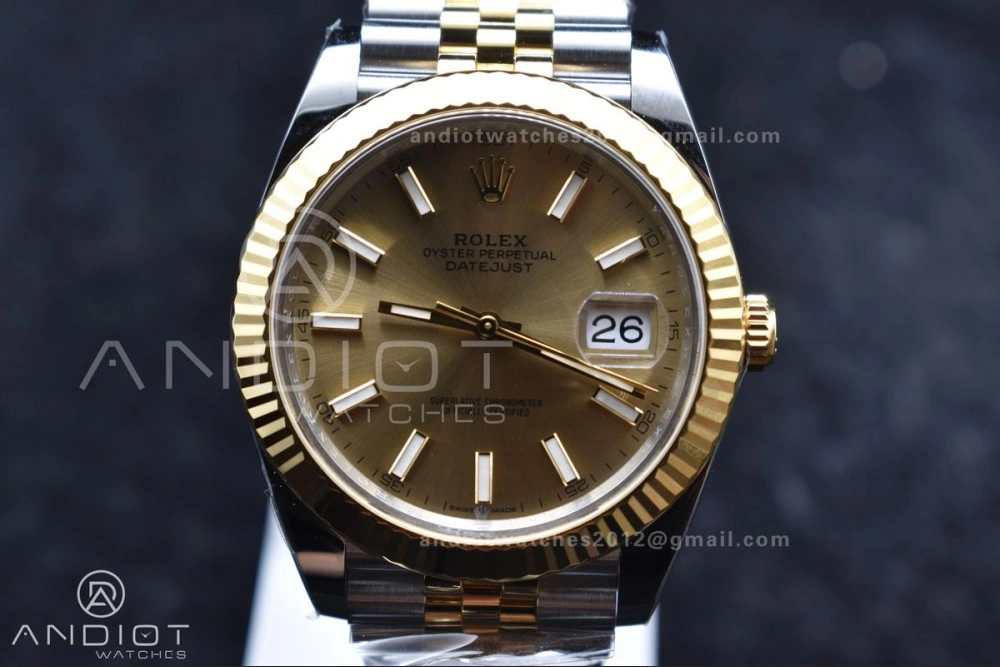 Neat DateJust 41 126333 Clean 1:1 Best Edition 904L Steel YG Stick Dial on SS YG Jubilee Bracelet VR 607