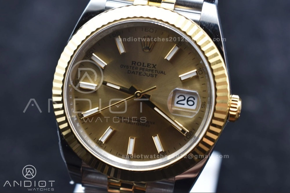 Neat DateJust 41 126333 Clean 1:1 Best Edition 904L Steel YG Stick Dial on SS YG Jubilee Bracelet VR 607