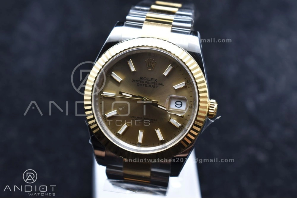 RelaxedFit DateJust 41 126333 Clean 1:1 Best Edition 904L Steel YG Stick Dial on SS YG Oyster Bracelet VR 619