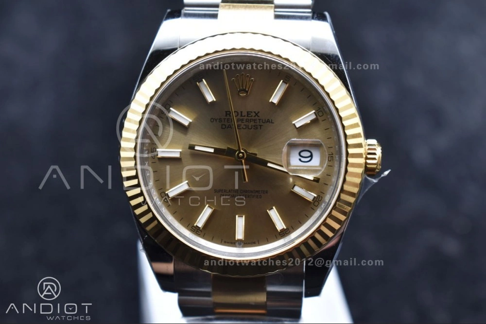 RelaxedFit DateJust 41 126333 Clean 1:1 Best Edition 904L Steel YG Stick Dial on SS YG Oyster Bracelet VR 619