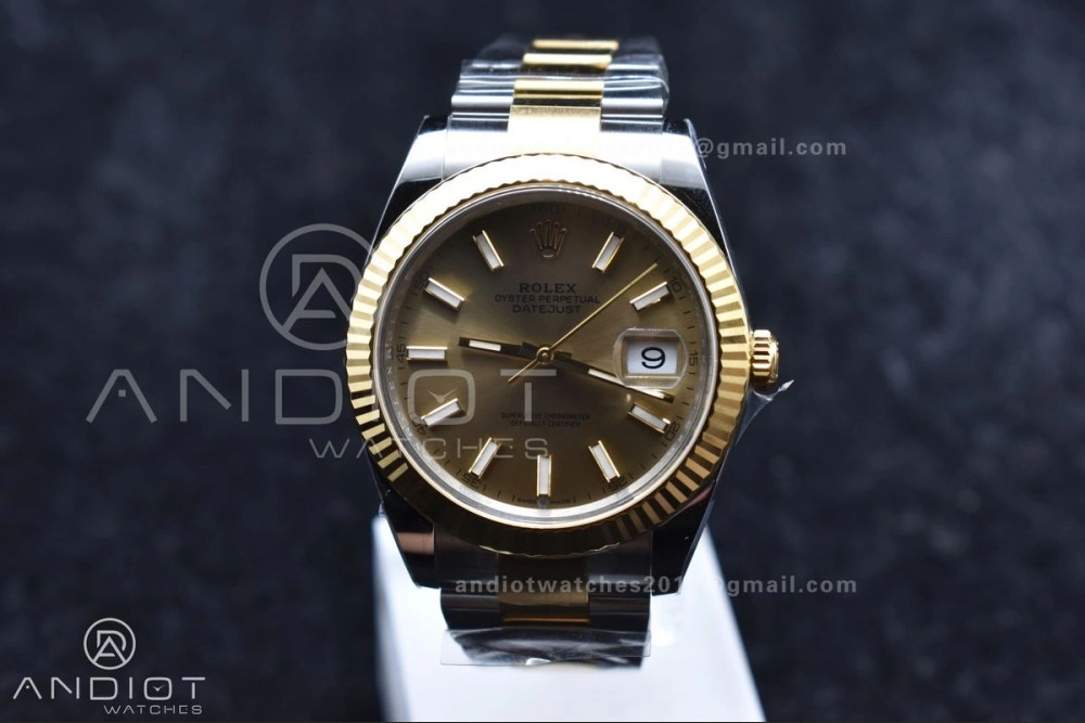 RelaxedFit DateJust 41 126333 Clean 1:1 Best Edition 904L Steel YG Stick Dial on SS YG Oyster Bracelet VR 619