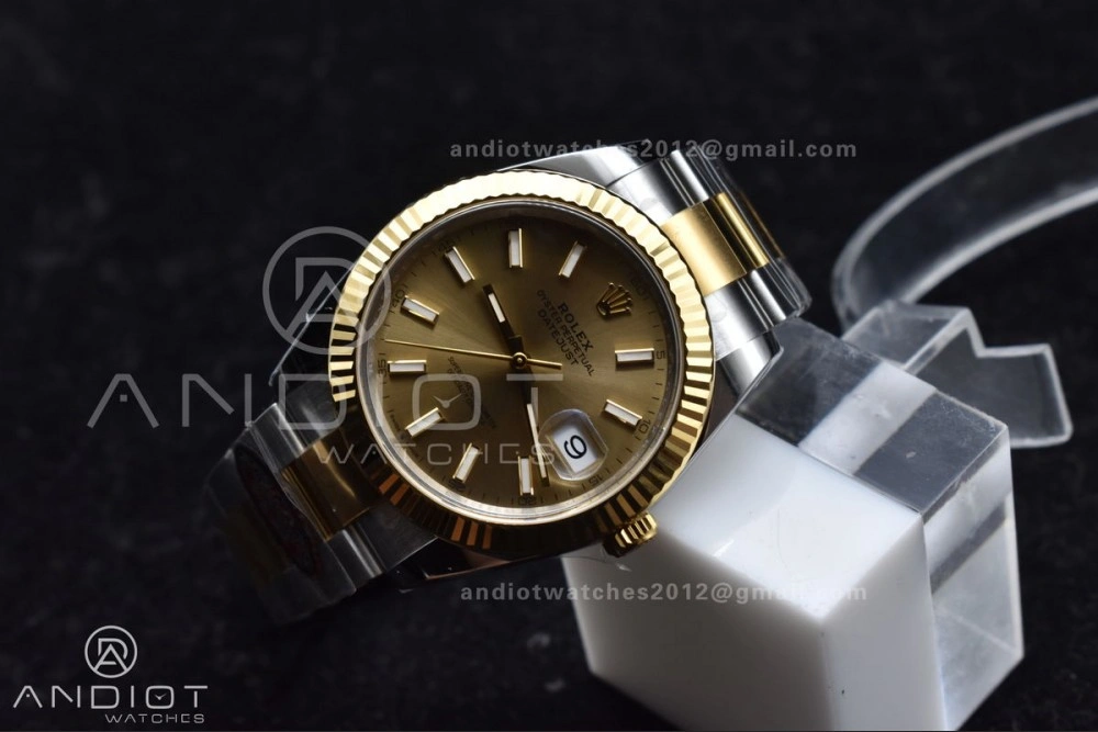RelaxedFit DateJust 41 126333 Clean 1:1 Best Edition 904L Steel YG Stick Dial on SS YG Oyster Bracelet VR 619