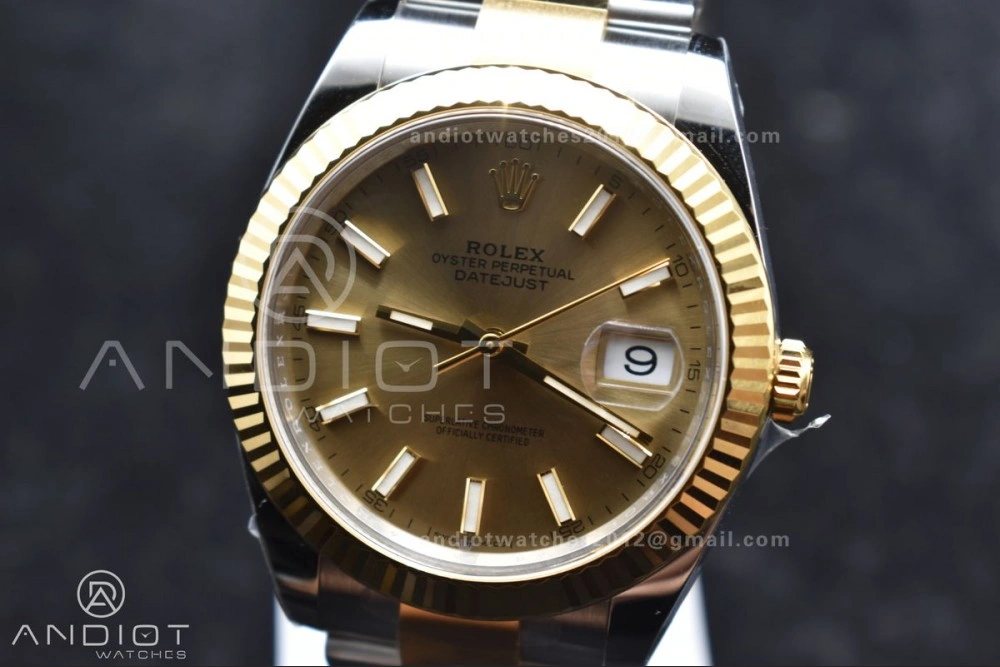 RelaxedFit DateJust 41 126333 Clean 1:1 Best Edition 904L Steel YG Stick Dial on SS YG Oyster Bracelet VR 619