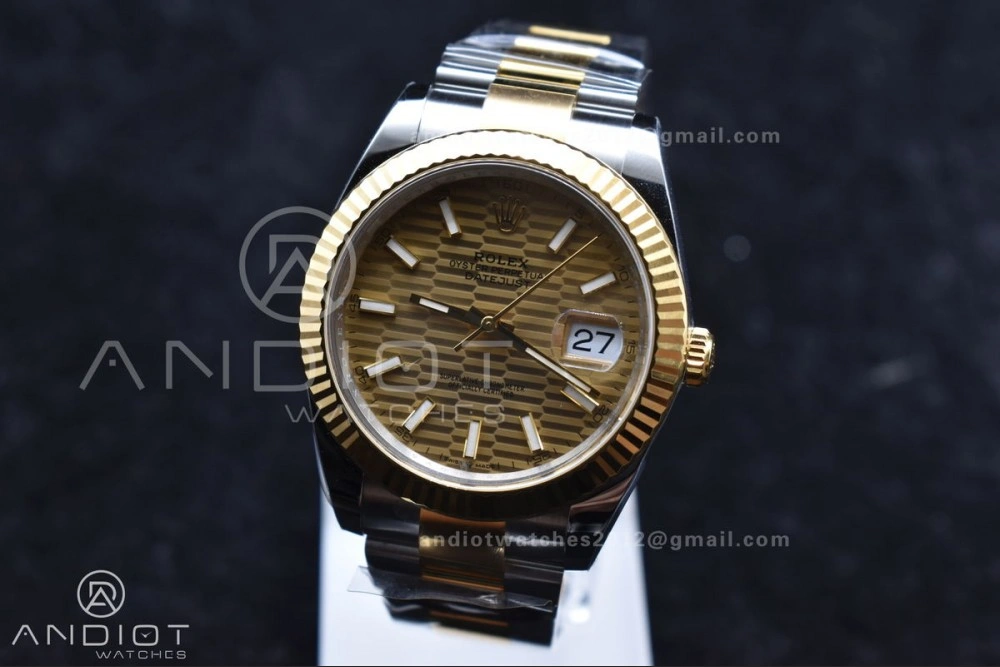 MultiPurpose DateJust 41 126333 Clean 1:1 Best Edition 904L Steel YG Textured Dial on SS YG Oyster Bracelet VR 608
